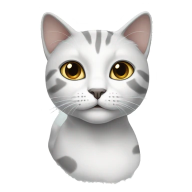 White and grey female cat sticker