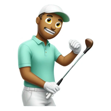 Golfer breaking his club  sticker