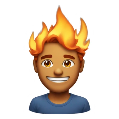 Smirking with fire  sticker