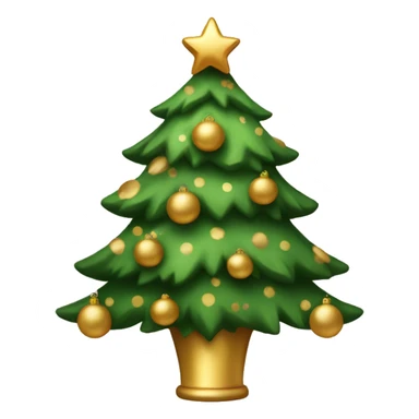 Christmas tree with gold and brown decoration  sticker