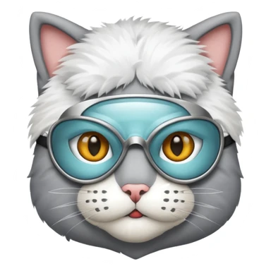 gray doctor cat, surgeon mask sticker