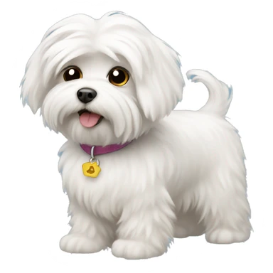 fluffy Maltese dog sticker