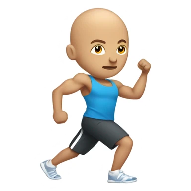bald boys working out indoors sticker