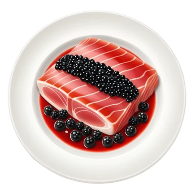 Plate of tuna belly and caviar   sticker