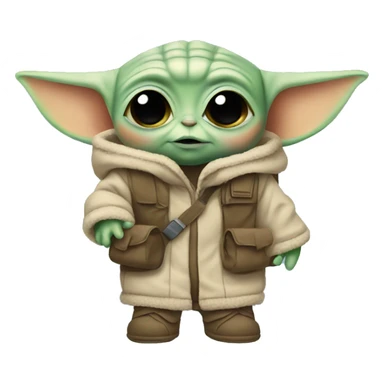 baby yoda with backpack sticker