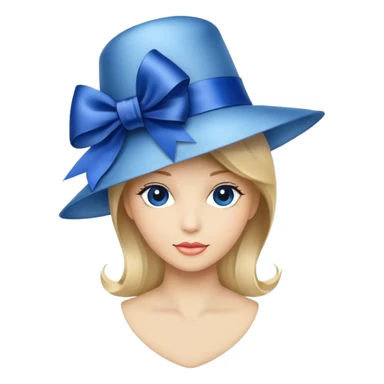 fancy hat with a blue ribbon sticker