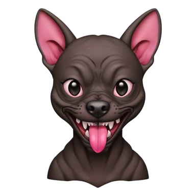 Xoloitzcuintli dog with evil grin sticker