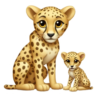 Baby Cheetah with mom sticker