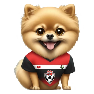 Pomeranian wearing São Paulo soccer tshirt sticker