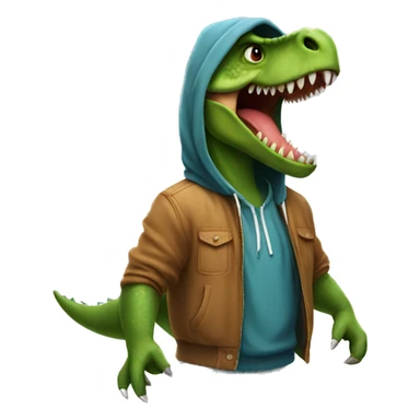 dinosaur wearing a hoodie sticker