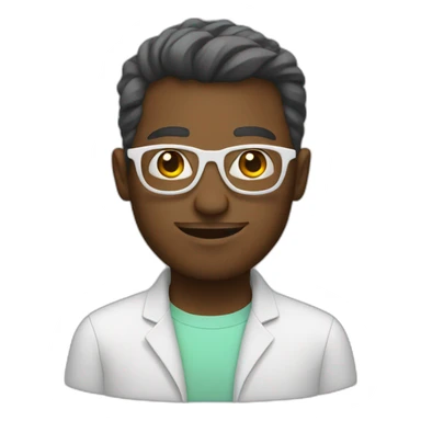 White programmer with glasses  sticker