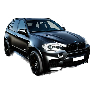BMW X5M black and number plate RAV 15 sticker