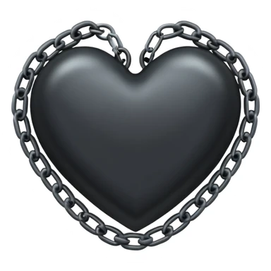 Black heart with chain sticker