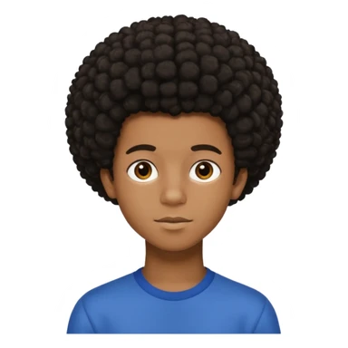 teen black boy with medium afro hair and dark brown eyes  sticker