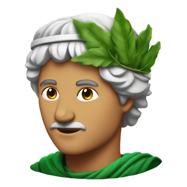Dante Alighieri with a green laurel wreath on his head sticker