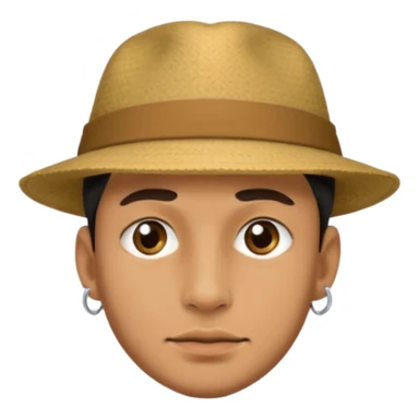 a man with hat and face piercing sticker