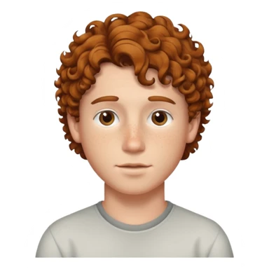 A white boy with curly brown hair not too curly but wavy in a low taper fade sticker