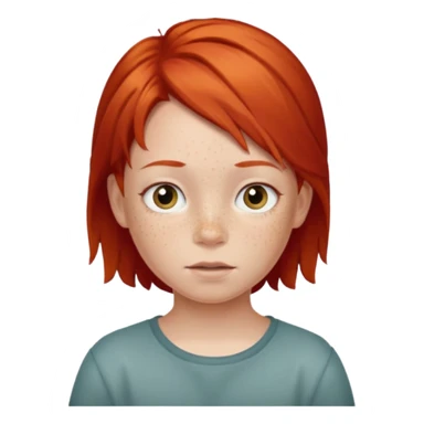 child with red hair sticker