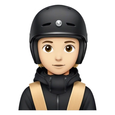 Une personne sur un snowboard jeune avec un casse noir et un Sweat noir sticker