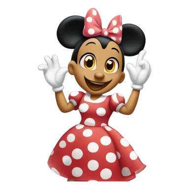 Minnie Mouse White in a polka-dot dress and bow, waving cheerfully sticker