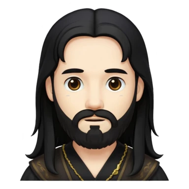 Pluto from Olympus Gods with long black hair and beard, black tunic sticker