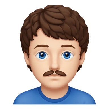 Jack Harlow with blue eyes, brown hair and thin mustache  sticker