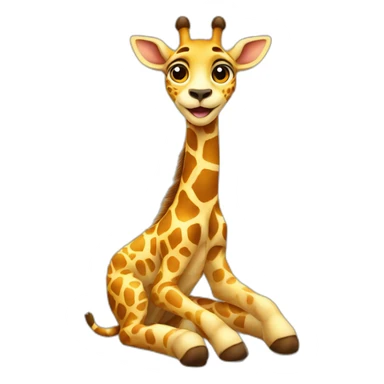 Girafe sur un chat sticker