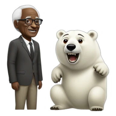 Desmond Tutu being racist to a polar bear sticker