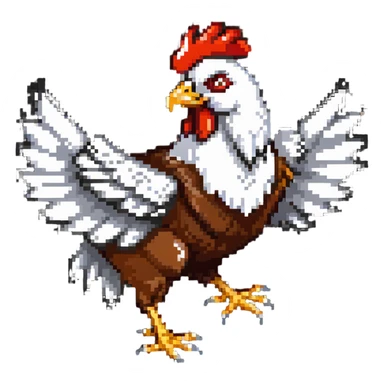 red hawk mascot riding a chicken sticker