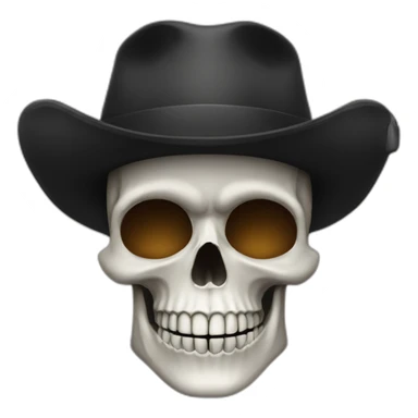 Skull with an afro and a hat on top sticker