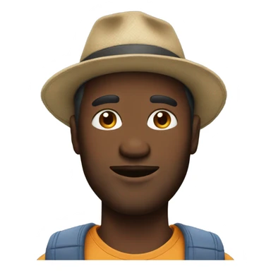 casual male portrait with hat sticker