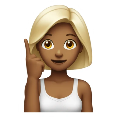 Girl holding up finger  sticker