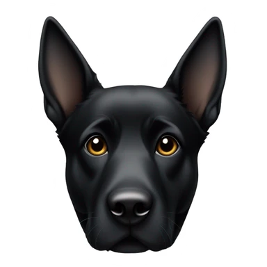 Black German Shepard with one pointy ear and one bent ear sticker