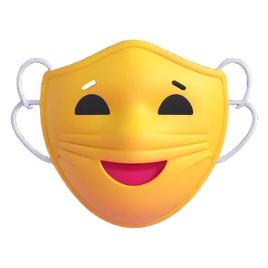 cartoon sticker of a medical mask emoji, colorful and cheerful style, no text, suitable for WhatsApp and Instagram, transparent background sticker