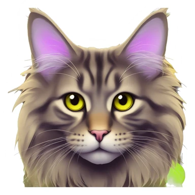 maine coon in fluo colors sticker
