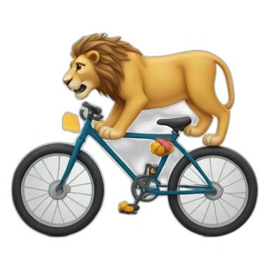 Lion qui fait du vélo sticker