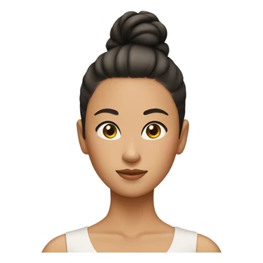  tan Asian girl with a slick back bun  sticker