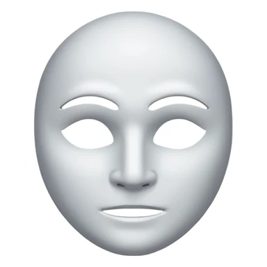 blank white mouthless masculine mask moon crescent hole  on forehead  sticker