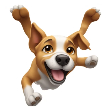 Dog flying sticker