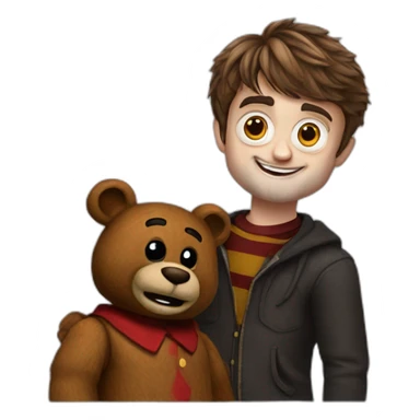 Daniel Radcliffe with Freddy Fazbear sticker