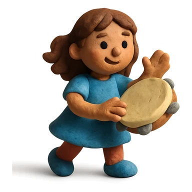 ragazza castana che gioca a tamburello sticker