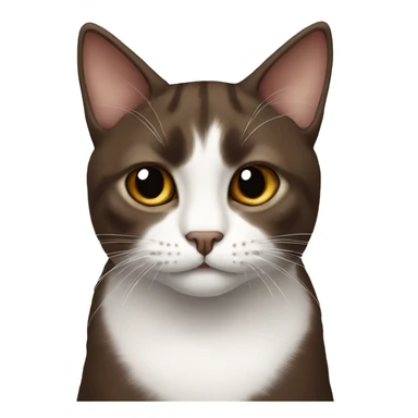 White, dark brown, and brown cat sticker