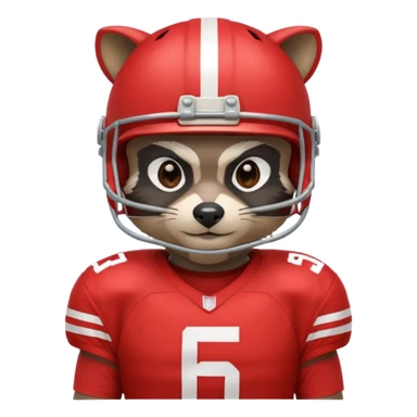 american football player raccoon red sticker