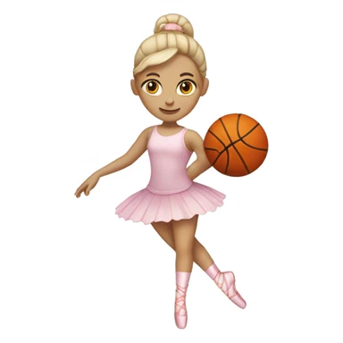 white skin ballerina with a basketball in her hands sticker