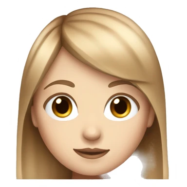 white girl with light brown hair that has red streaks in it and bangs and blue eyes sticker