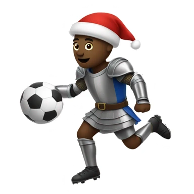 A knight playing soccer against Santa sticker