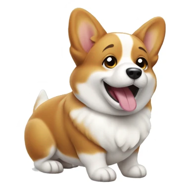 Happy corgi pooping sticker