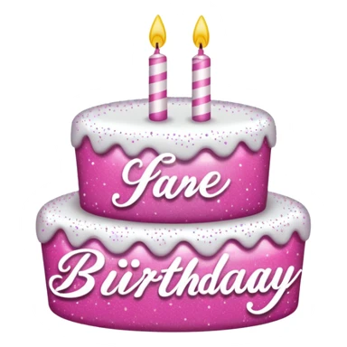 birthday sign in pink and white sticker