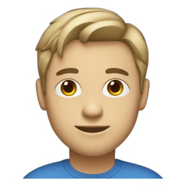 light toned skin programmer with dark short hair in a blue shirt sticker