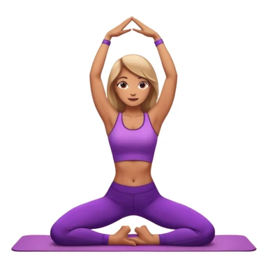 	A woman in purple leggings and top lifting her chest in cobra pose, glowing sunset background, relaxed atmosphere. sticker